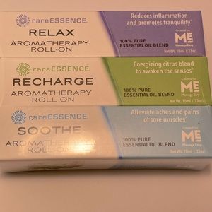 RAREESSENCE aromatherapy roll on essential oil set 3pk NWT
